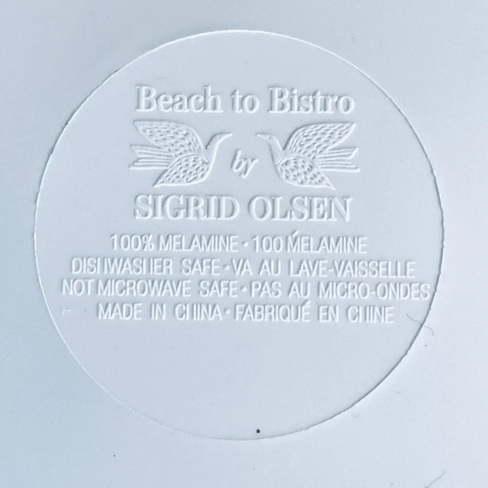 NWT Set of 4 Beach to Bistro 9” SIGRID OLSEN Lemons 100% Melamine Salad Plates